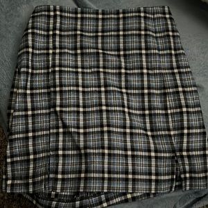 Cute blue x white, black school look skirt